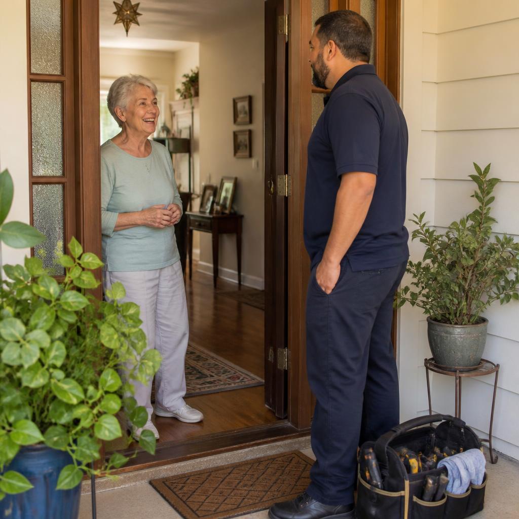 Dryer vent cleaning during a home safety visit in Georgetown